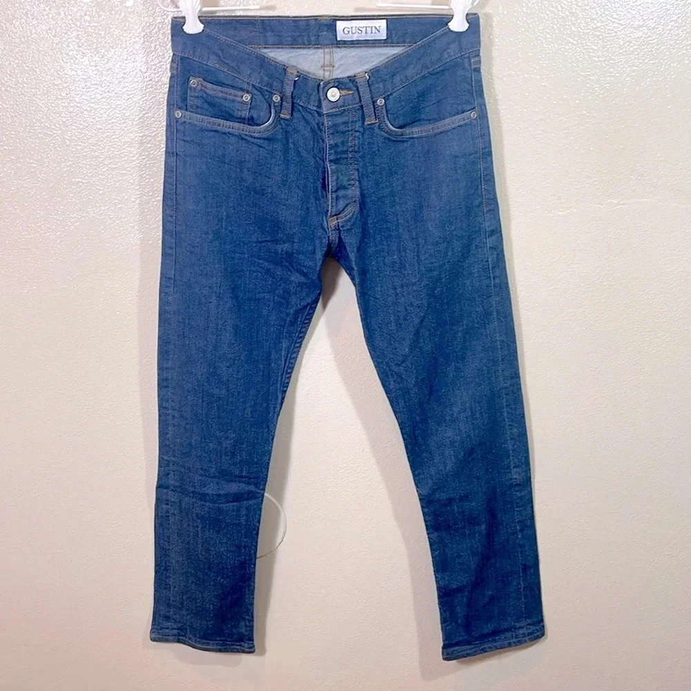 Gustin mens slim raw jeans #192 Italy Sky size 32